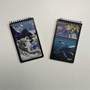 Vintage Mead Memo Books Notepads Schim Schimmel Animals Snow Leopard Whales 2pk
